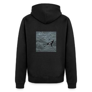 Ocean Wale - Unisex Premium Bio Zip Hoodie - Schwarz - Hinten - Nico (187cm)