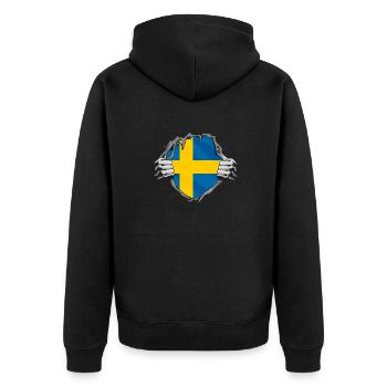 Drapeau suédois Suède - Veste à capuche bio Premium Unisexe - noir - Dos - Nico (187cm)