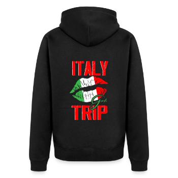 Italien Urlaub Girls Italia - Unisex Premium Bio Zip Hoodie - Schwarz - Hinten - Nico (187cm)