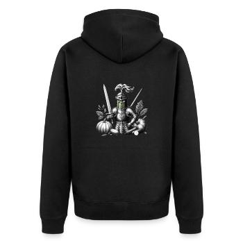 Guerrier de cornichons végétalien - Guerrier au concombre - Veste à capuche bio Premium Unisexe - noir - Dos - Nico (187cm)