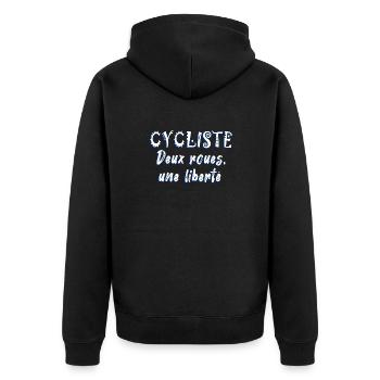 vélo cycliste deux roues une liberté - Veste à capuche bio Premium Unisexe - noir - Dos - Nico (187cm)