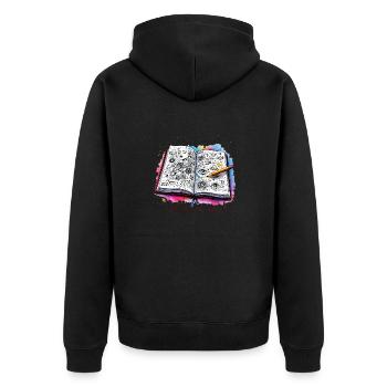 Sketching Drawing Doodling Erasing is my Cardio - Unisex Premium Organic Zip Hoodie - black - Back - Nico (187cm)