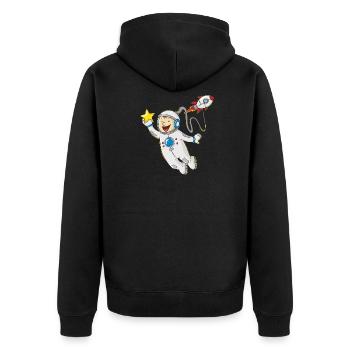 astronaute petit dessin animé - Veste à capuche bio Premium Unisexe - noir - Dos - Nico (187cm)