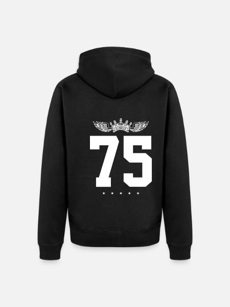 75 Couronne numérique - Veste à capuche bio Premium Unisexe - noir