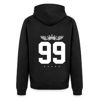 99 Couronne numérique - Veste à capuche bio Premium Unisexe - noir - Dos - Nico (187cm)
