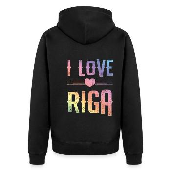 J’adore Riga - Veste à capuche bio Premium Unisexe - noir - Dos - Nico (187cm)