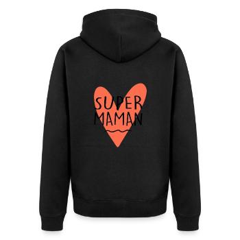 Super Maman | Fête Des Mères - Veste à capuche bio Premium Unisexe - noir - Dos - Nico (187cm)