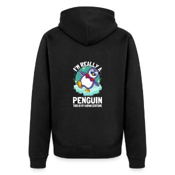 Pingouins Je suis vraiment un pingouin Mignon Pingouin - Veste à capuche bio Premium Unisexe - noir - Dos - Nico (187cm)