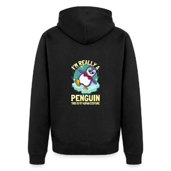 Pingouins Je suis vraiment un pingouin Mignon Pingouin - Veste à capuche bio Premium Unisexe - noir - Dos - Nico (187cm)