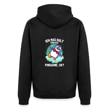 J’aime juste les pingouins pingouin mignon - Veste à capuche bio Premium Unisexe - noir - Dos - Nico (187cm)