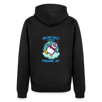 J’aime juste les pingouins pingouin mignon - Veste à capuche bio Premium Unisexe - noir - Dos - Nico (187cm)