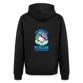 Pingouins Je suis vraiment un pingouin Mignon Pingouin - Veste à capuche bio Premium Unisexe - noir - Dos - Nico (187cm)