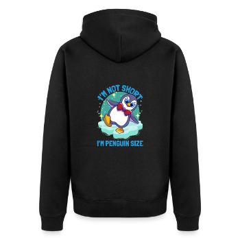 Pinguine I'm Not Short I'm Penguin Size Süßer - Unisex Premium Bio Zip Hoodie - Schwarz - Hinten - Nico (187cm)