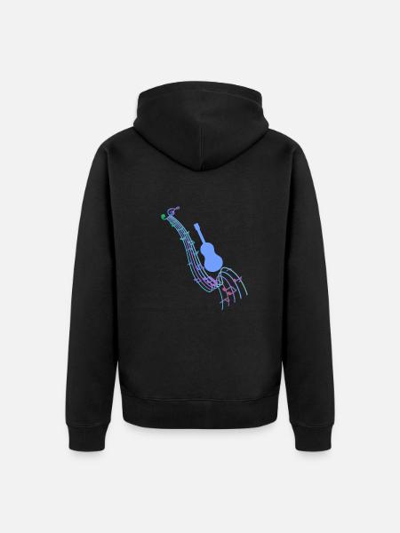 Jazz,Instruments,Sheet Music,Guitar,Music - Unisex Premium Organic Zip Hoodie - black