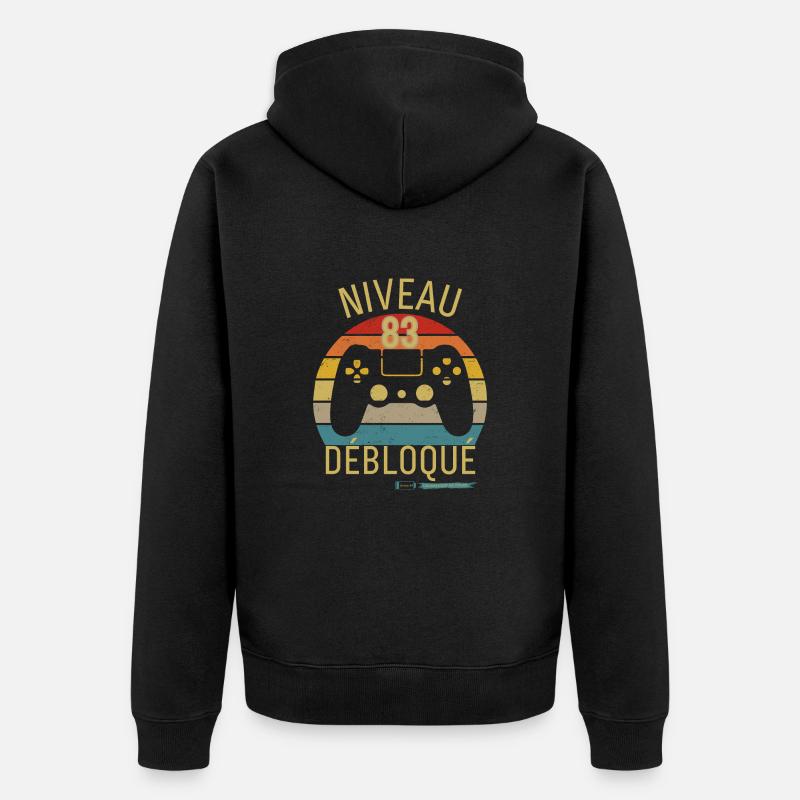 Niveau 83 Débloqué - Veste à capuche bio Premium Unisexe - noir