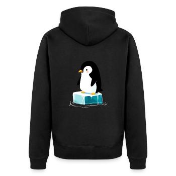 Petit pingouin sur bloc de glace - Veste à capuche bio Premium Unisexe - noir - Dos - Nico (187cm)