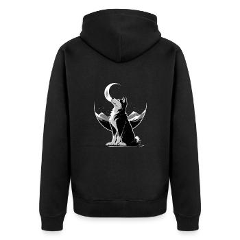Loup au clair de lune - Veste à capuche bio Premium Unisexe - noir - Dos - Nico (187cm)