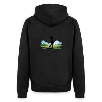 Golf - Le sport au service des affaires et du succès - Veste à capuche bio Premium Unisexe - noir - Dos - Nico (187cm)