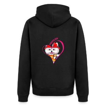 Pompier, amour samoyède - Veste à capuche bio Premium Unisexe - noir - Dos - Nico (187cm)