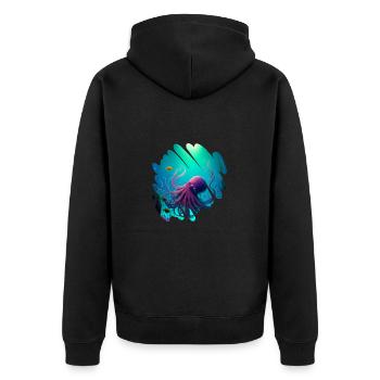 Animaux océaniques, poulpes - Veste à capuche bio Premium Unisexe - noir - Dos - Nico (187cm)