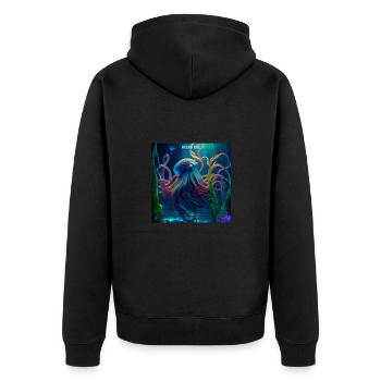 Animaux océaniques, poulpe en colère - Veste à capuche bio Premium Unisexe - noir - Dos - Nico (187cm)