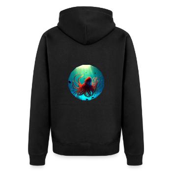 Ocean animals, beautiful octopus - Unisex Premium Organic Zip Hoodie - black - Back - Nico (187cm)