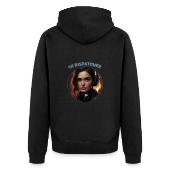 Bediener, Disponenten, Frauen - Unisex Premium Bio Zip Hoodie - Schwarz - Hinten - Nico (187cm)