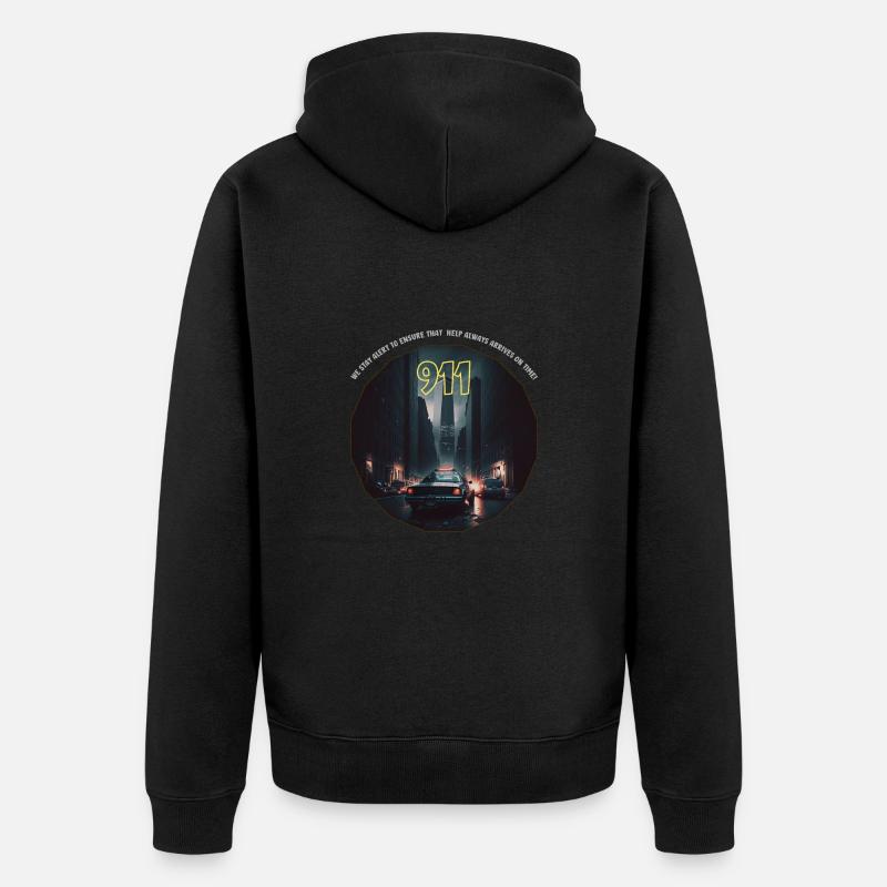 Arrive toujours à l’heure! - Veste à capuche bio Premium Unisexe - noir