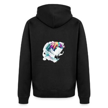 Fallschirmspringen, meine Leidenschaft - Unisex Premium Bio Zip Hoodie - Schwarz - Hinten - Nico (187cm)