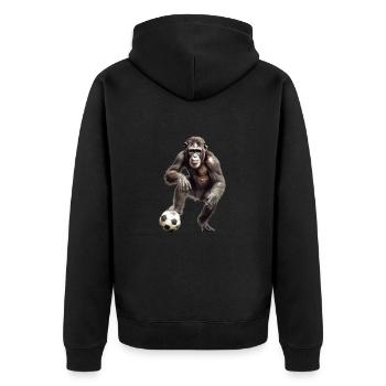 Animal Soccer Players, drôle de singe - Veste à capuche bio Premium Unisexe - noir - Dos - Nico (187cm)