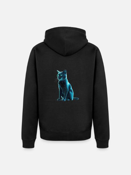 Cyber Kitty - Unisex Premium Organic Zip Hoodie - black