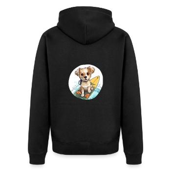Chien de surf - Veste à capuche bio Premium Unisexe - noir - Dos - Nico (187cm)