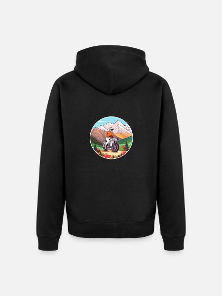 Tour in moto Motociclista Motociclista - Felpa con cappuccio ecologica premium unisex - nero