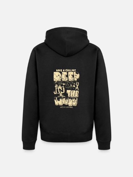 Deep in the woods - Unisex Premium Bio Zip Hoodie - Schwarz