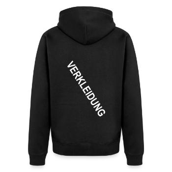 Verkleidet Verkleidung Faschingsmuffel Kein Kostüm - Unisex Premium Bio Zip Hoodie - Schwarz - Hinten - Nico (187cm)