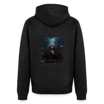 Dans l'antre de la sirène - Veste à capuche bio Premium Unisexe - noir - Dos - Nico (187cm)