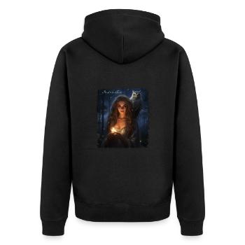 La fille au hibou - Veste à capuche bio Premium Unisexe - noir - Dos - Nico (187cm)