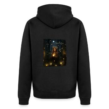 la fée des bois - Veste à capuche bio Premium Unisexe - noir - Dos - Nico (187cm)