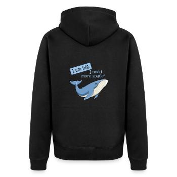 Baleine bleue grosse baleine dans la bande dessinée d'illustration de l'océan - Veste à capuche bio Premium Unisexe - noir - Dos - Nico (187cm)