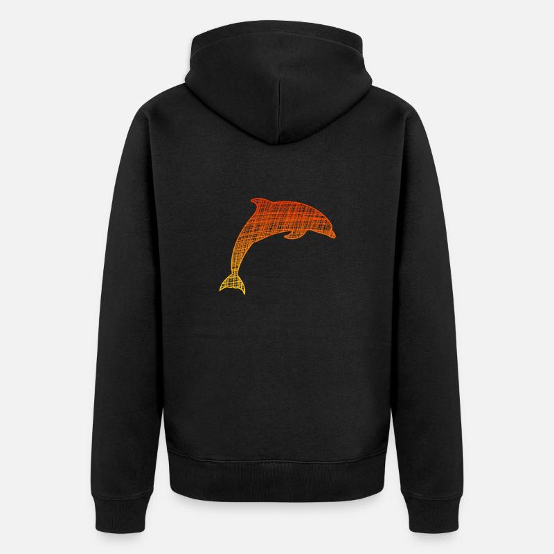 Delfin - Unisex Premium Bio Zip Hoodie - Schwarz