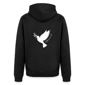 Erstkommunion 2022 Heilige Kommunion Friedenstaube - Unisex Premium Bio Zip Hoodie - Schwarz - Hinten - Nico (187cm)