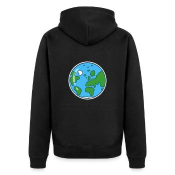 Süße Erde - Unisex Premium Bio Zip Hoodie - Schwarz - Hinten - Nico (187cm)