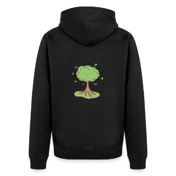 Cute tree - Unisex Premium Organic Zip Hoodie - black - Back - Nico (187cm)
