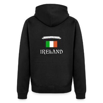 Irlande Irlande - Veste à capuche bio Premium Unisexe - noir - Dos - Nico (187cm)