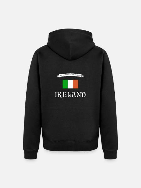 Ireland Irland - Unisex Premium Organic Zip Hoodie - black