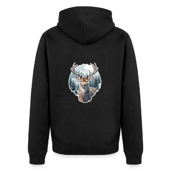 Cerf d’hiver - Veste à capuche bio Premium Unisexe - noir - Dos - Nico (187cm)