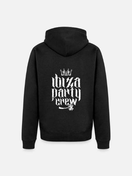 ibiza party crew krone - Unisex Premium Bio Zip Hoodie - Schwarz