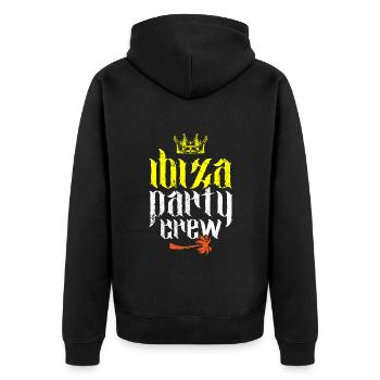 ibiza party crew sommer - Unisex Premium Bio Zip Hoodie - Schwarz - Hinten - Nico (187cm)
