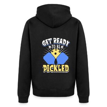 Pickleball Player Pickleball Paddle Pickleball - Unisex Premium Bio Zip Hoodie - Schwarz - Hinten - Nico (187cm)