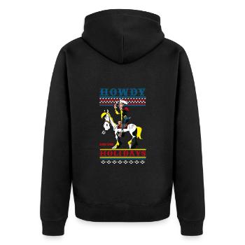 Lucky Luke Howdy Holidays Ugly Christmas Design - Veste à capuche bio Premium Unisexe - noir - Dos - Nico (187cm)